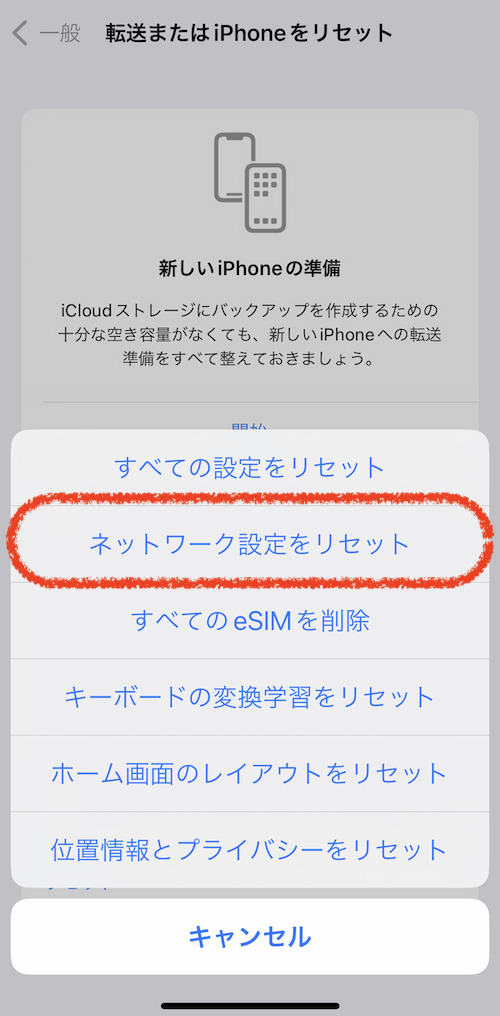 iPhoneで海外SIMが繋がらない場合の対照法４